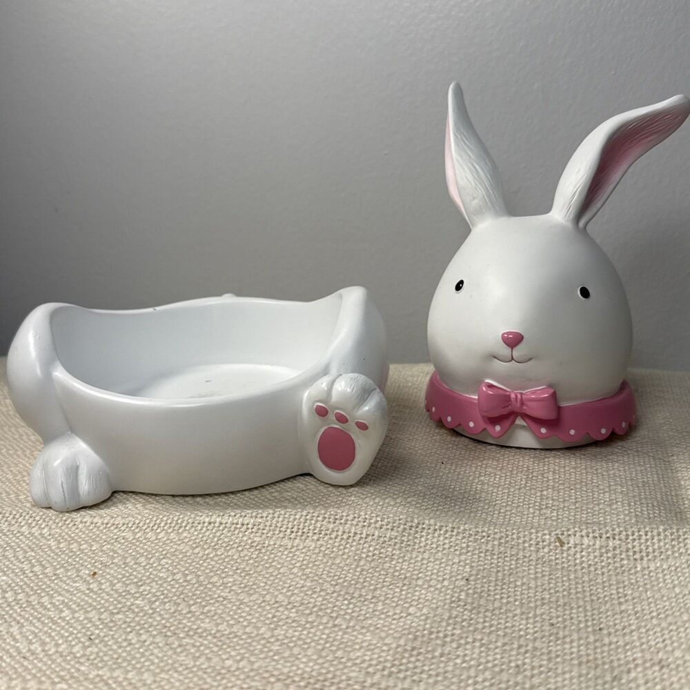 Yankee Candle Easter Bunny Rabbit Head & Feet Jar Candle Topper & Base Holder